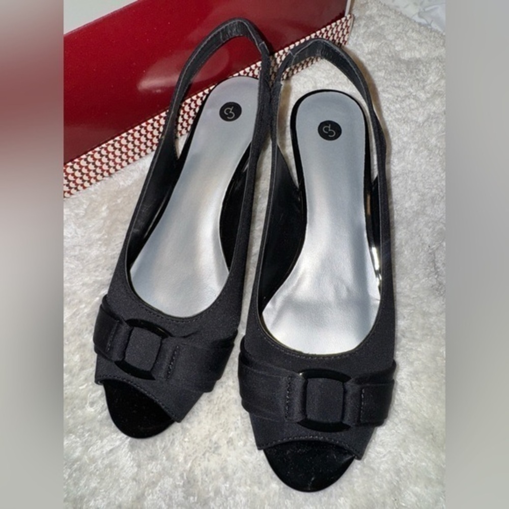 Dress Barn Blitz Elegant Black Slingback Heels